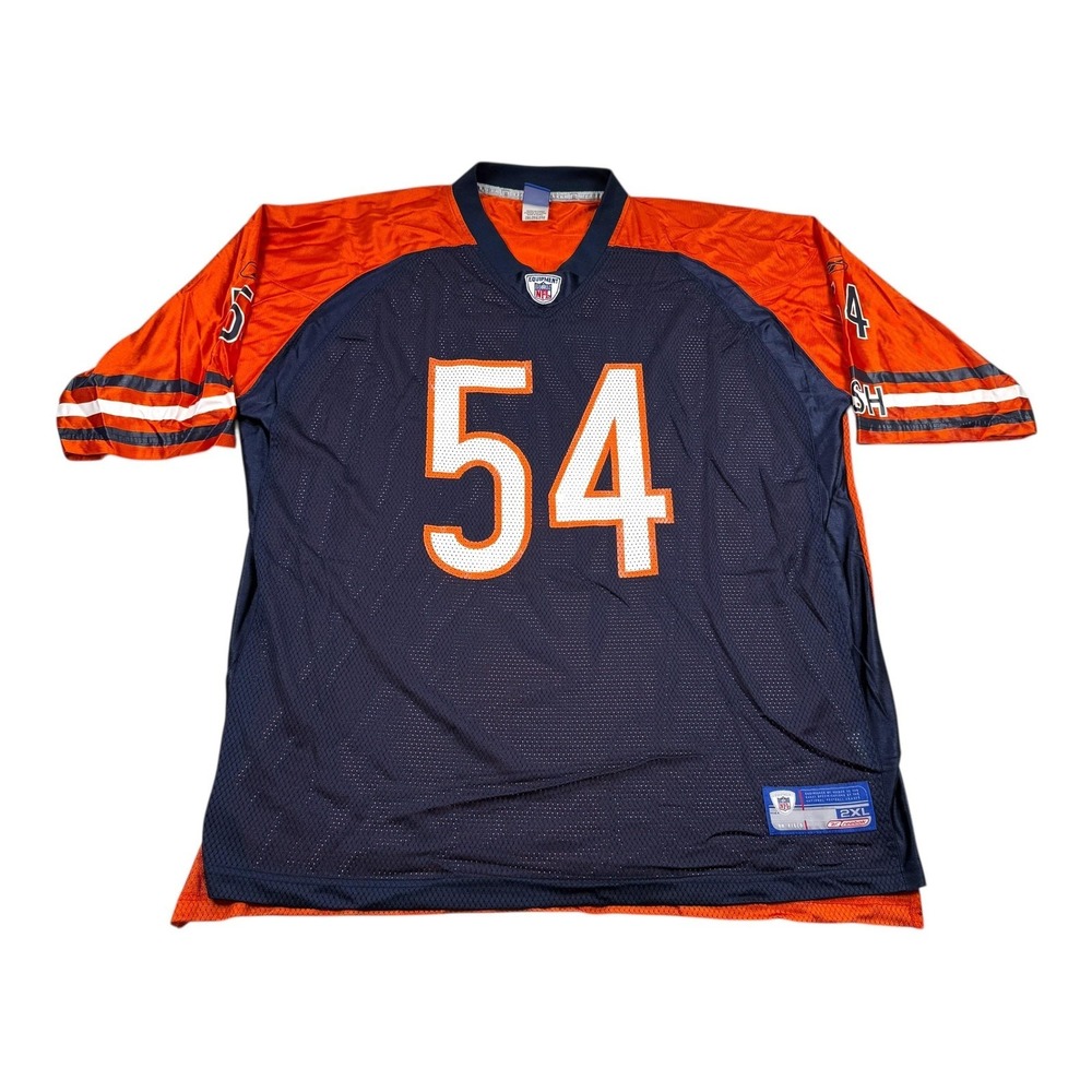Chicago Bears Football Jersey Mens 2XL Orange NFL Reebok Urlacher 54 On Field
